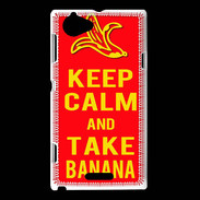Coque Sony Xperia L Keep Calm Take Banana Rouge