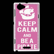 Coque Sony Xperia L Keep Calm Be a Pirate Rose