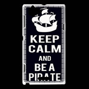 Coque Sony Xperia L Keep Calm Be a Pirate Noir