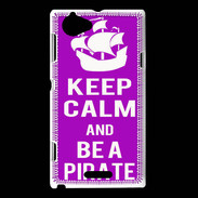 Coque Sony Xperia L Keep Calm Be a Pirate Violet