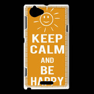 Coque Sony Xperia L Keep Calm Be Happy Orange