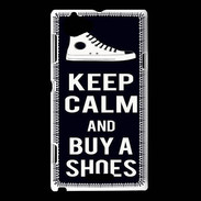 Coque Sony Xperia L Keep Calm Buy Shoes Noir