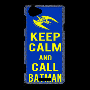 Coque Sony Xperia L Keep Calm Batman Bleu