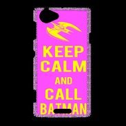 Coque Sony Xperia L Keep Calm Call Batman Rose