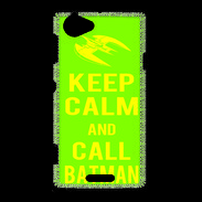 Coque Sony Xperia L Keep Calm Call Batman Vert pomme