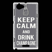 Coque Sony Xperia L Keep Calm Drink champagne Gris