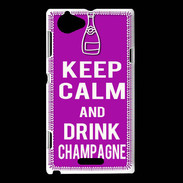 Coque Sony Xperia L Keep Calm Drink champagne Violet