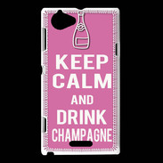 Coque Sony Xperia L Keep Calm Drink champagne Rose