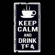Coque Sony Xperia L Keep Calm Drink Tea Noir