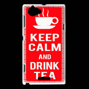 Coque Sony Xperia L Keep Calm Drink Tea Rouge