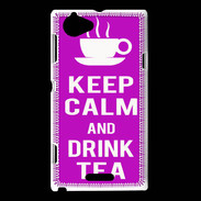 Coque Sony Xperia L Keep Calm Drink Tea Violet