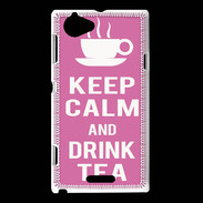 Coque Sony Xperia L Keep Calm Drink Tea Rose