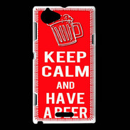 Coque Sony Xperia L Keep Calm Have a beer Rouge