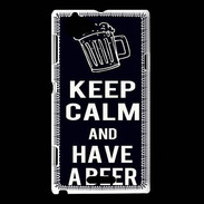 Coque Sony Xperia L Keep Calm Have a beer Noir