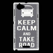 Coque Sony Xperia L Keep Calm Take Road Gris