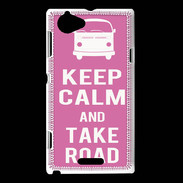 Coque Sony Xperia L Keep Calm Take Road Rose