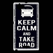 Coque Sony Xperia L Keep Calm Take Road Noir