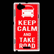 Coque Sony Xperia L Keep Calm Take Road Rouge