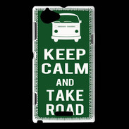 Coque Sony Xperia L Keep Calm Take road Vert