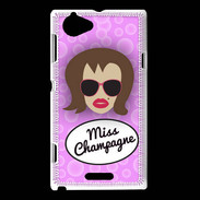 Coque Sony Xperia L Miss Champagne Chatain