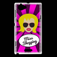 Coque Sony Xperia L Miss Shopping Blonde