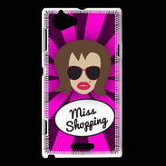 Coque Sony Xperia L Miss Shopping Chatain