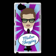 Coque Sony Xperia L Mister Shopping Chatain
