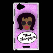 Coque Sony Xperia L Miss Champagne Black