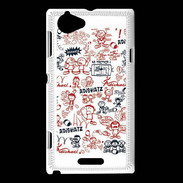 Coque Sony Xperia L Adishatz All Over Rugby