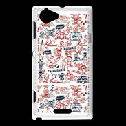 Coque Sony Xperia L Adishatz All Over Rugby YM