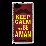 Coque Sony Xperia L Keep Calm Be a Man Rouge