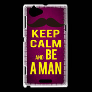 Coque Sony Xperia L Keep Calm Be a Man Rose