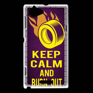 Coque Sony Xperia L Keep Calm and Burn Out violet