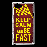 Coque Sony Xperia L Keep Calm and Be Fast Rouge