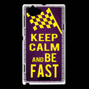 Coque Sony Xperia L Keep Calm and Be Fast Violet