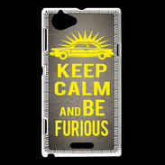 Coque Sony Xperia L Keep Calm and Be Furious Gris