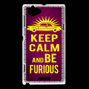 Coque Sony Xperia L Keep Calm and Be Furious Rose