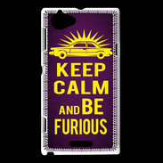 Coque Sony Xperia L Keep Calm and Be Furious Violet