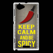 Coque Sony Xperia L Keep Calm and Be Spicy Gris