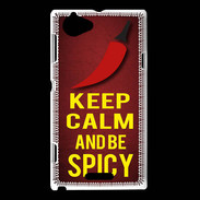 Coque Sony Xperia L Keep Calm and Be Spicy Rouge
