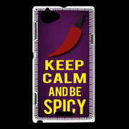 Coque Sony Xperia L Keep Calm and Be Spicy Violet