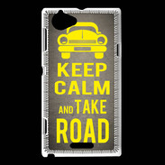 Coque Sony Xperia L Keep Calm and Take o road 2 Gris