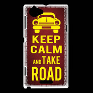 Coque Sony Xperia L Keep Calm and Take o road 2 Rouge