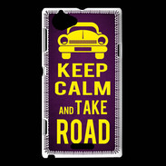 Coque Sony Xperia L Keep Calm and Take o road 2 Violet