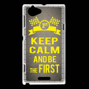 Coque Sony Xperia L Keep Calm and Be the First Gris