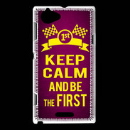 Coque Sony Xperia L Keep Calm and Be the First Rose