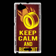 Coque Sony Xperia L Keep Calm and Burn Out Rouge