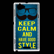 Coque Sony Xperia L Keep Calm and Have a good Style Bleu