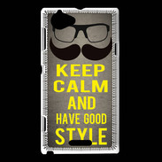Coque Sony Xperia L Keep Calm and Have a good Style Gris
