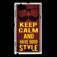 Coque Sony Xperia L Keep Calm and Have a good Style Rouge